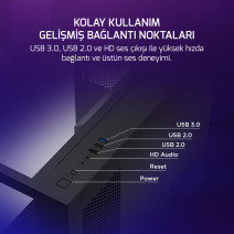 GAMEPOWER WARCRY TOPGLASS 4X ARGB FAN KASA BLACK